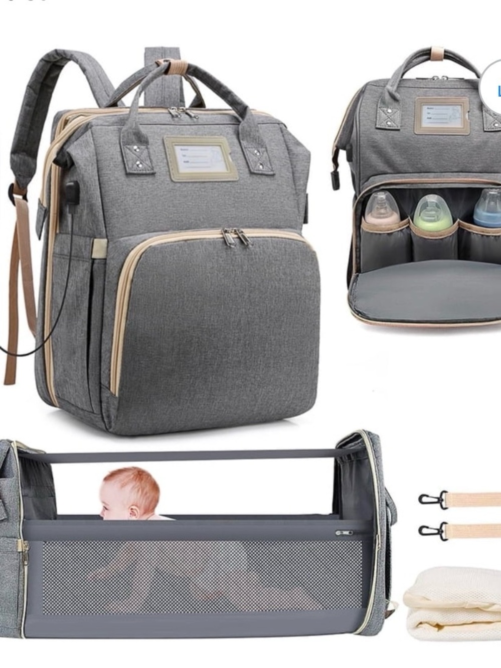 Target Travel Diaper Backpack With Changing Station and USB Port/Stroller Strap